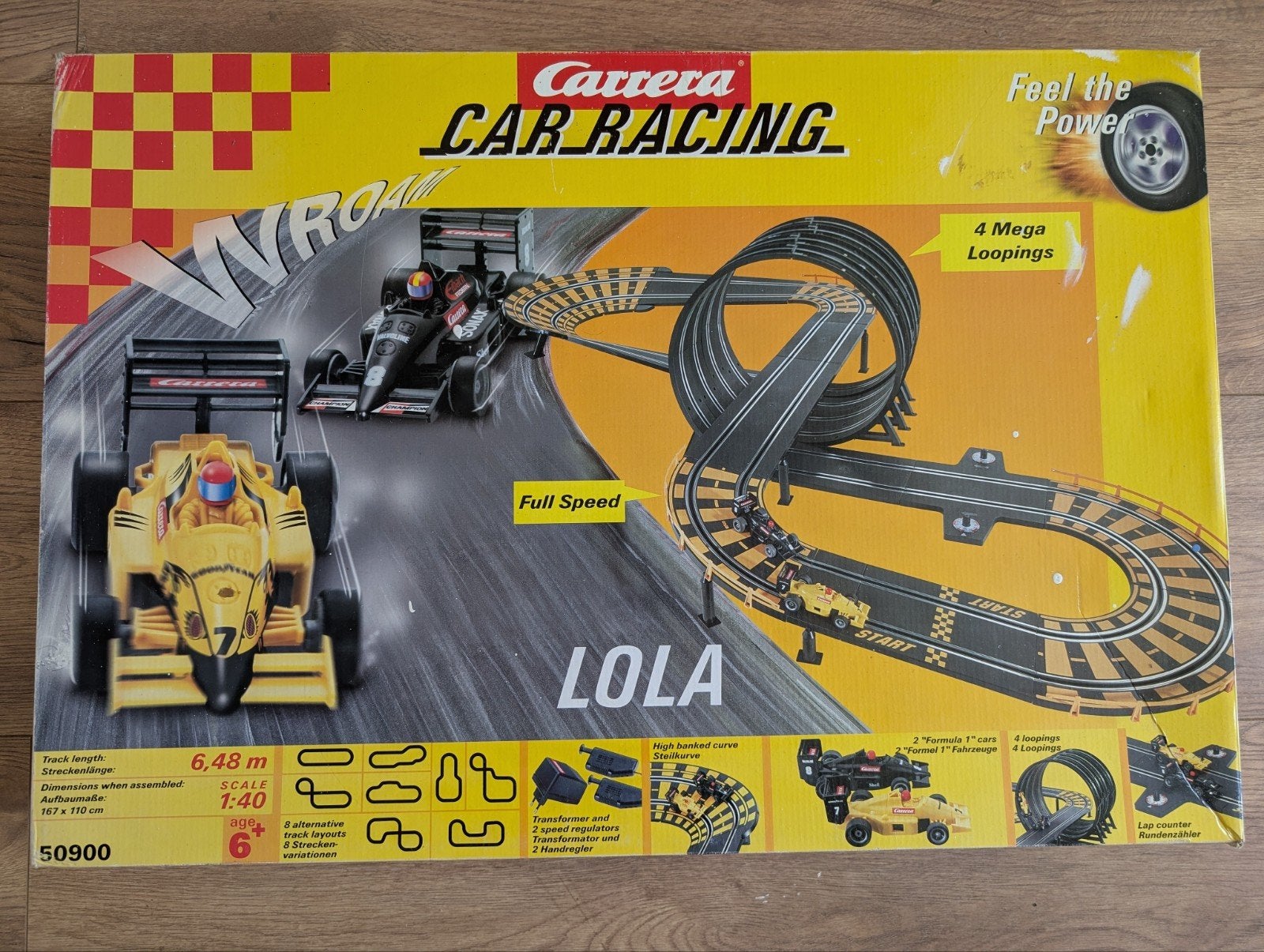 Carrera Lola Racebaan met 2 auto's en 4 loopings, Carrera, Ophalen of Verzenden, Elektrisch, Racebaan