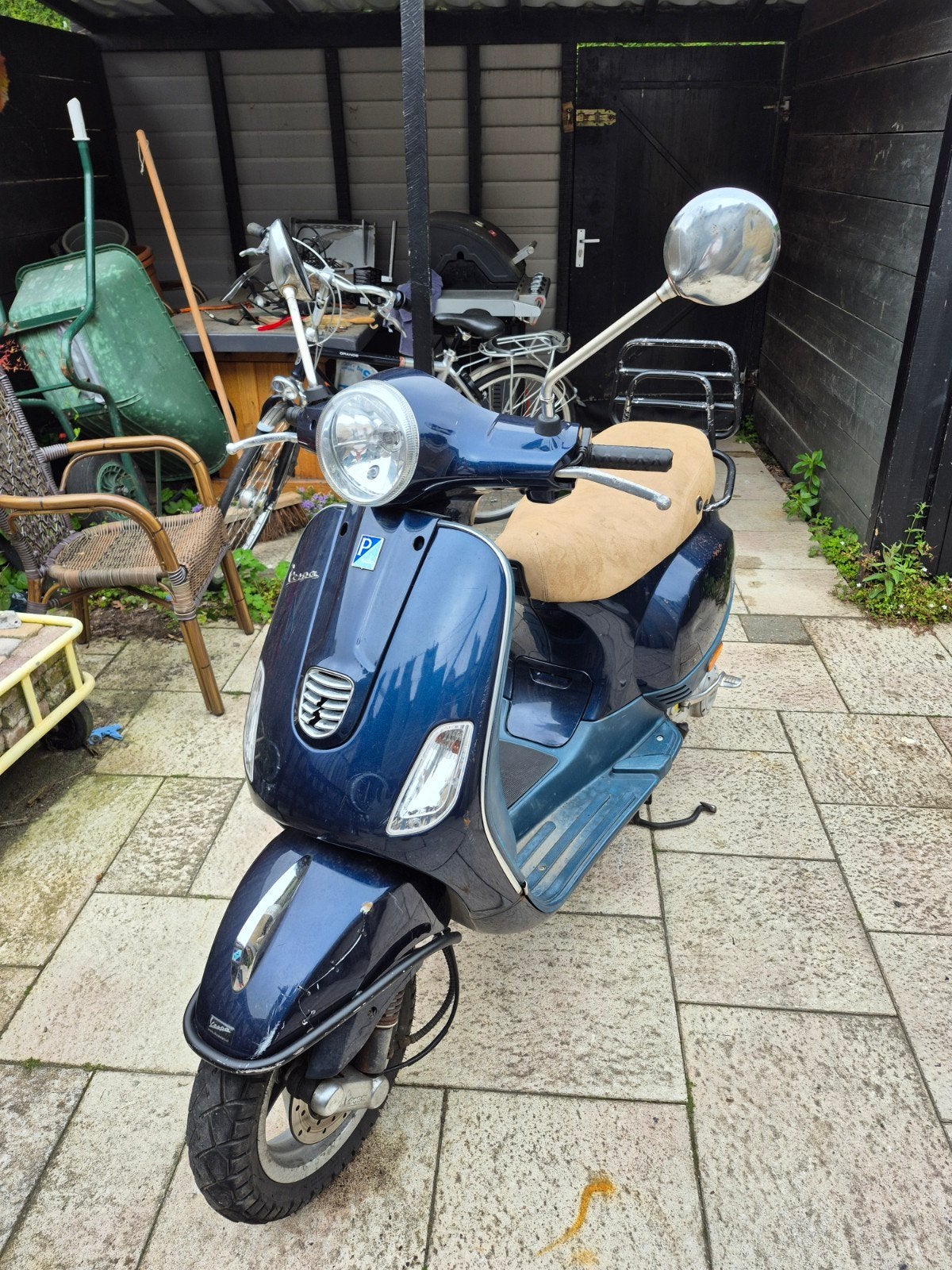 Vespa LX50 4T - Blauw - Gebruikt, Fietsen en Brommers, Scooters | Vespa, Ophalen, Gebruikt, Maximaal 45 km/u, Benzine
