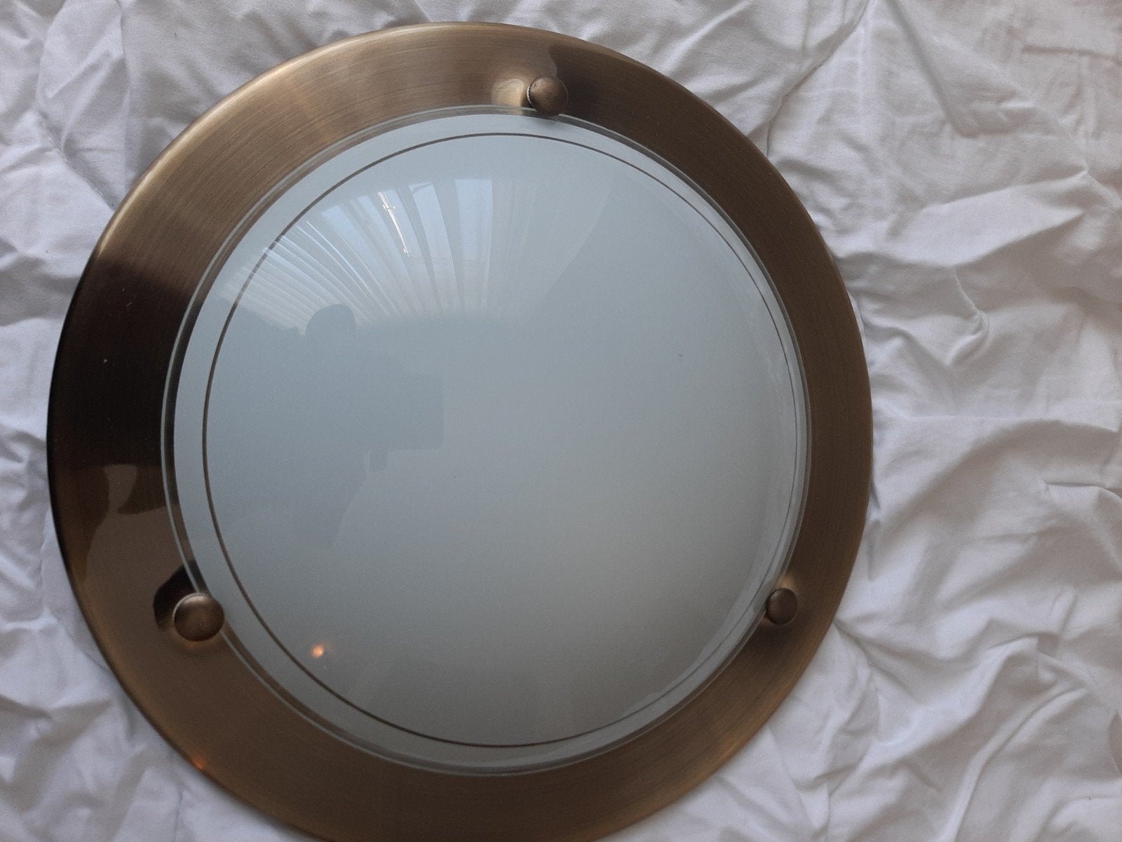 Boxford Holland Plafondlamp - Brons met Melkglas, Ophalen, Gebruikt, E27 (groot), Bruin