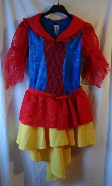 Leuk rood/blauw/geel SNEEUWWITJE jurk, Ophalen of Verzenden, Gebruikt, 146 t/m 152, Meisje