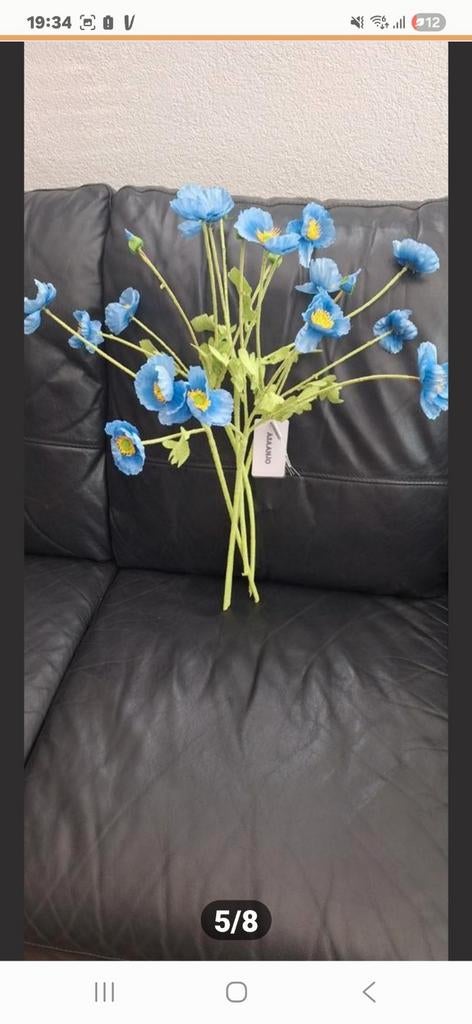 🦋Mooi zijde zeldzame blauwe  klaprozen🦋, Kunstbloem, Ophalen of Verzenden, Handgemaakt, Binnen
