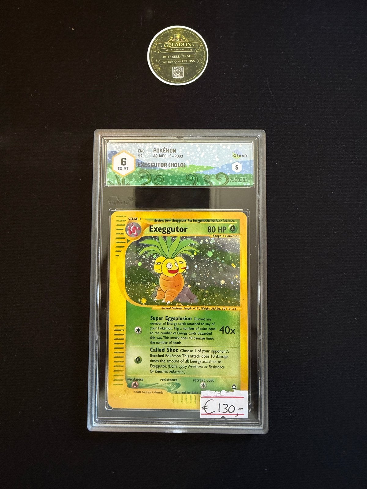 Pokémon Exeggutor Holo Aquapolis 2003 PSA 6 EX-MT, Ophalen of Verzenden, Zo goed als nieuw, Losse kaart, Foil