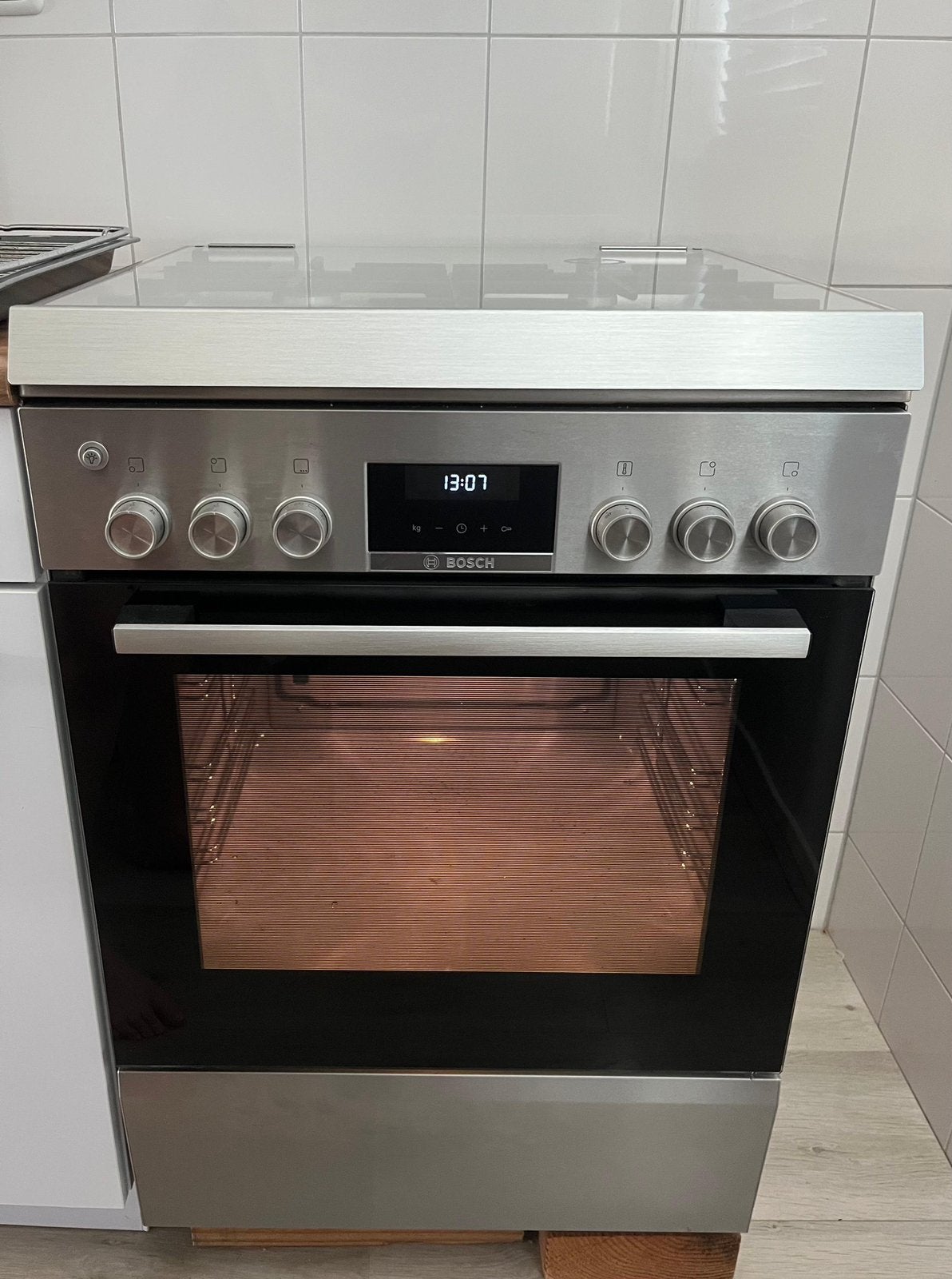 Bosch gasfornuis met oven, Witgoed en Apparatuur, Fornuizen, Ophalen, Gebruikt, 60 cm of meer, 4 kookzones