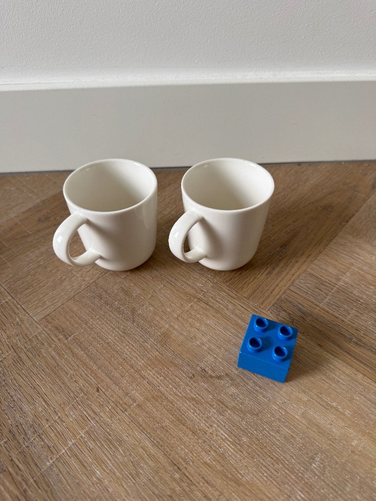 Heel goed 2x wit Hema Chicago new bone koffie kop beker 160m, Hema, Ophalen of Verzenden, Zo goed als nieuw, Overige stijlen