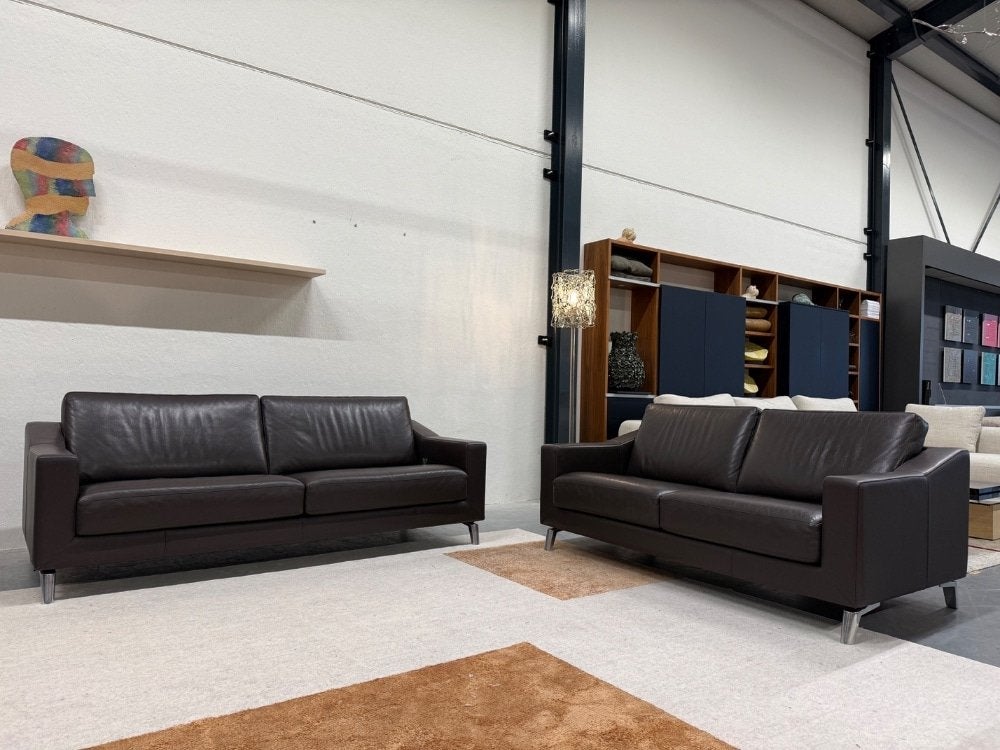 Als nieuw Leolux Antonia 2,5 Zits Bruin leer Design 180