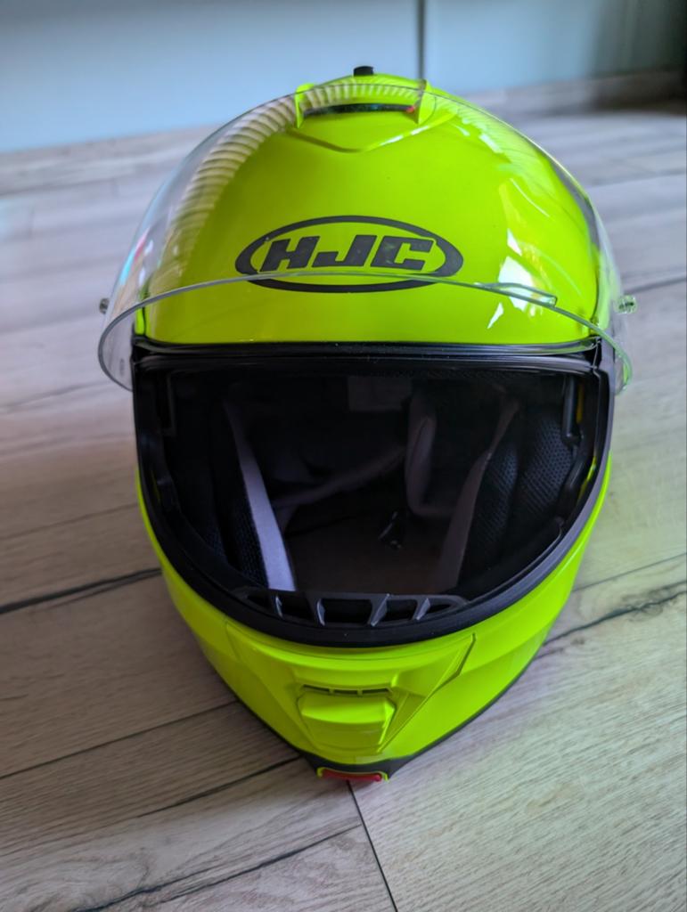 HJC Systeemhelm - Neon Geel - Maat M, Ophalen of Verzenden, Tweedehands, Systeemhelm, HJC
