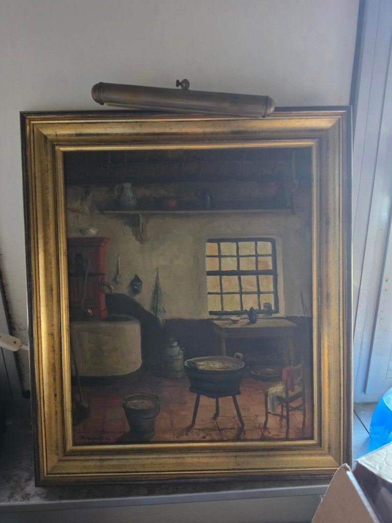 Boereninterieur 1930 W van Nieuwenhoven, Ophalen, Oud hollands, Bijzondere lijst, Stilleven