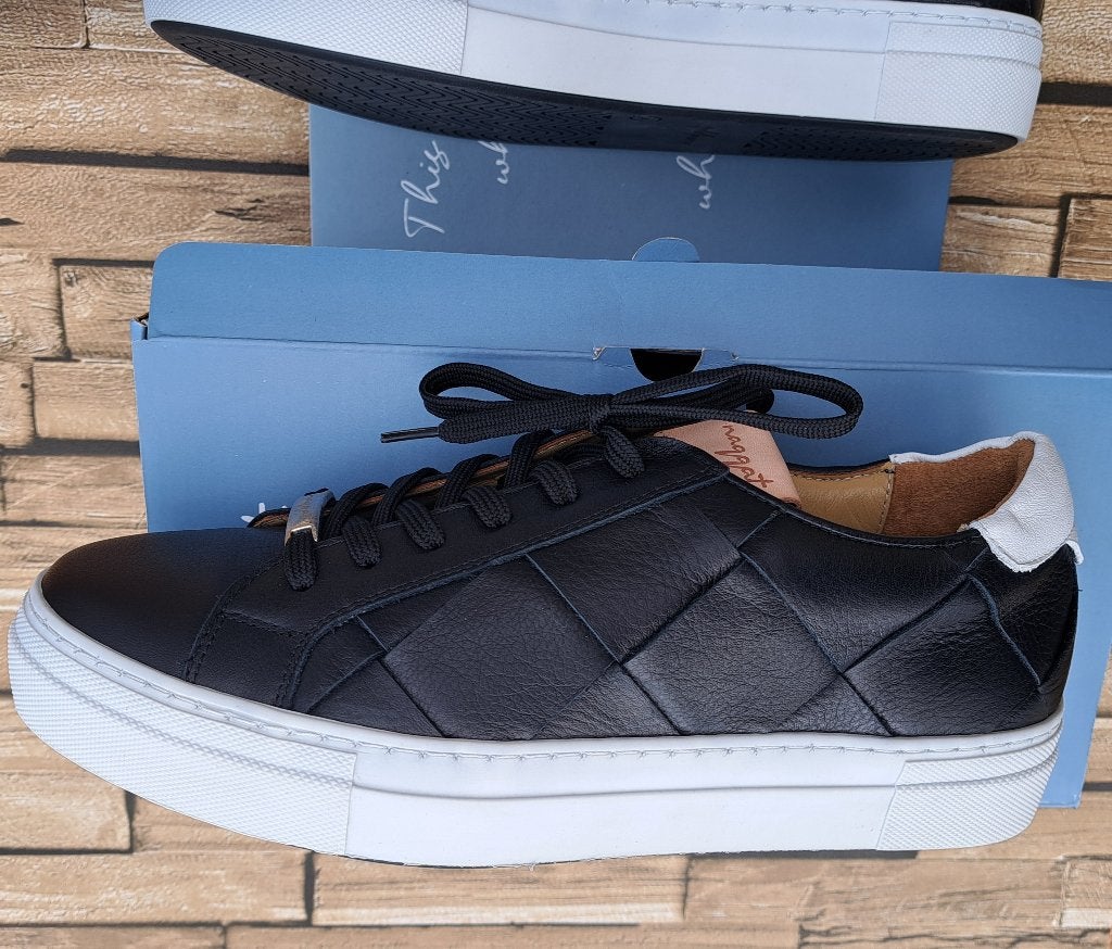 NAQQAT - nieuwe leren sneakers, maat 41, Verzenden, Zwart, Nieuw, Sneakers of Gympen