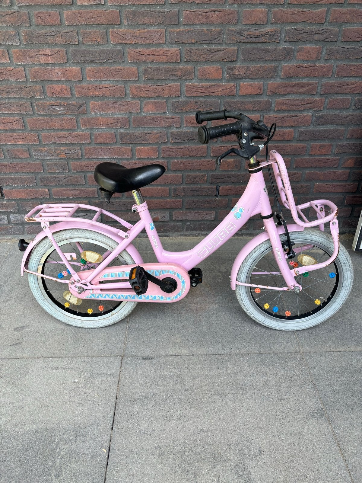 Roze kinderfiets 16 inch, goede staat, Fietsen en Brommers, Ophalen, Gebruikt, Velgrem, 16 tot 20 inch