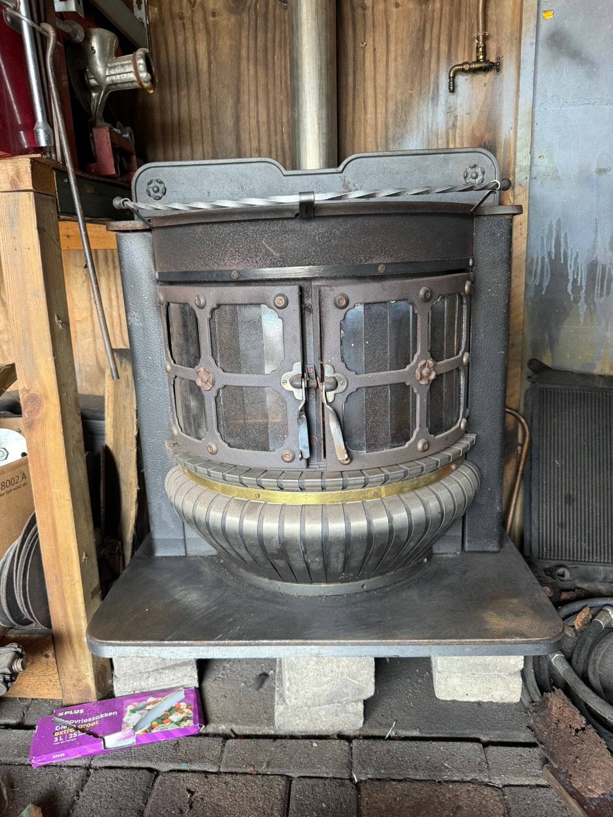Gietijzeren Allesbrander/houtkachel, Ophalen, Gebruikt, Hout, Allesbrander