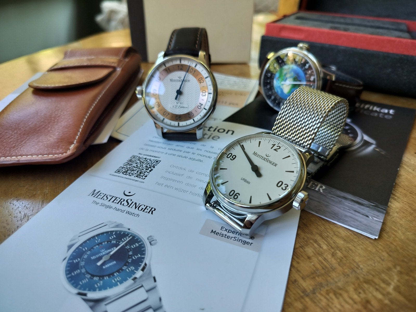 Prachtig Meistersinger Automatisch horloge NOS 40 mm, Overige merken, Leer, Staal, Polshorloge