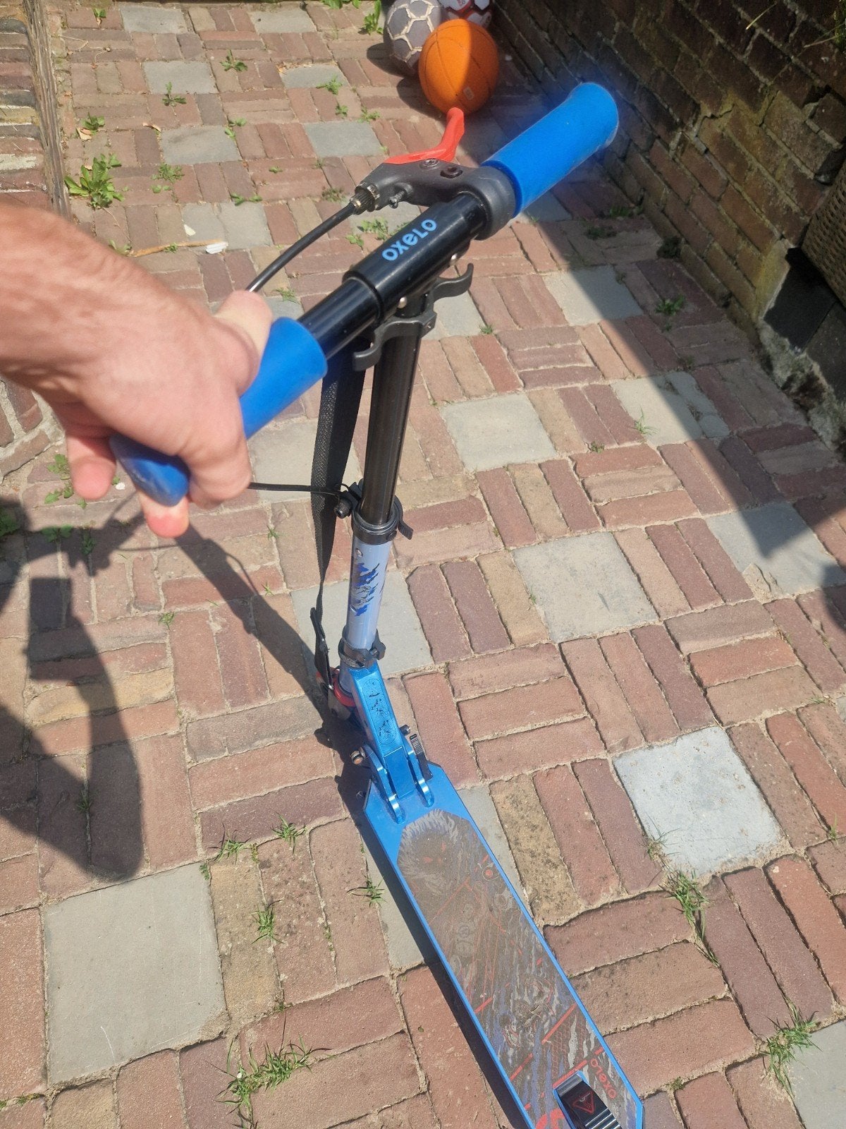Oxelo step - Blauw met oranje accenten, Fietsen en Brommers, Steps, Ophalen of Verzenden, Gebruikt, Gewone step, Oxelo
