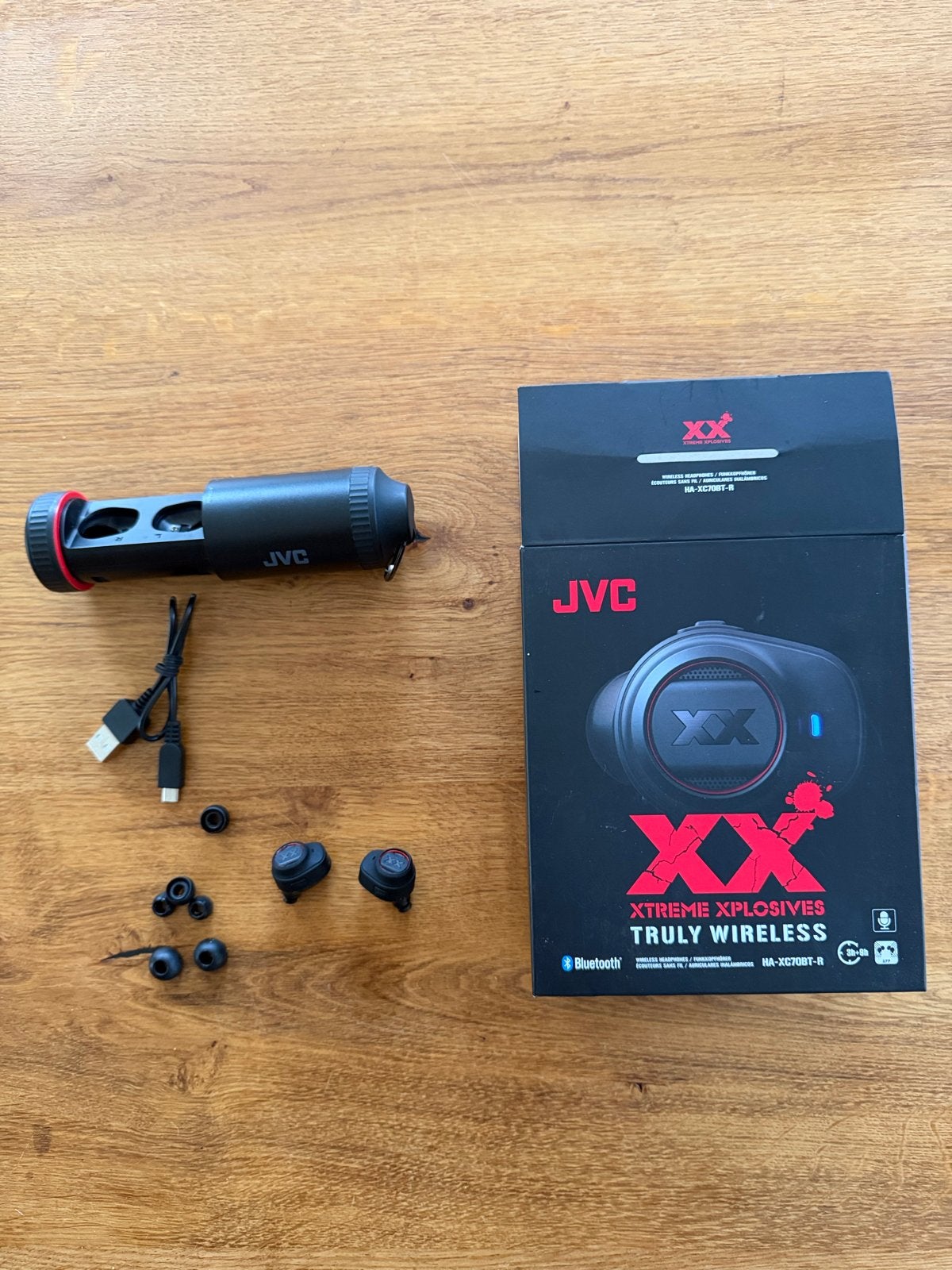 JVC HA-XC70BT-R Xtreme Xplosives Draadloze Oordopjes, In-ear, Bluetooth, Ophalen of Verzenden, Zo goed als nieuw