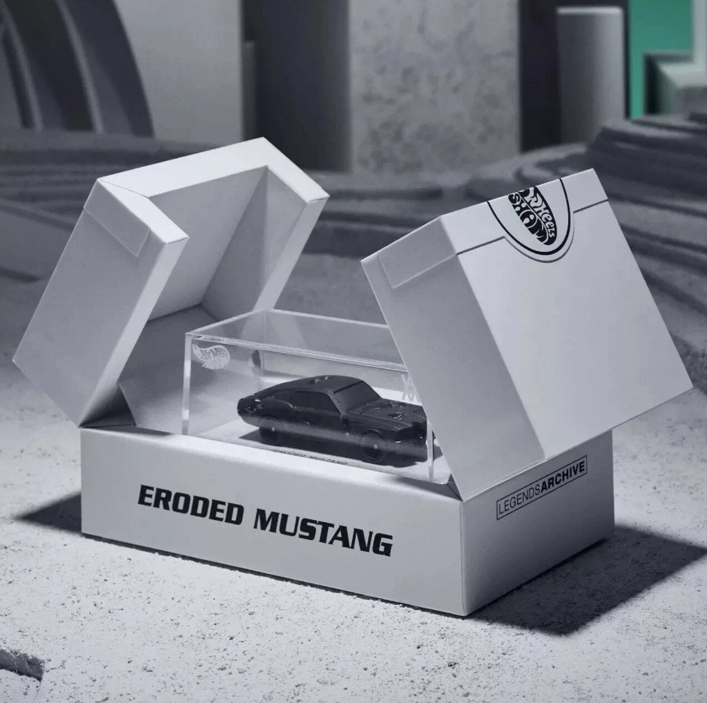 Hot Wheels x Daniel Arsham "Eroded Ford Mustang", Zwart, Gemerkt, Object, Ophalen of Verzenden