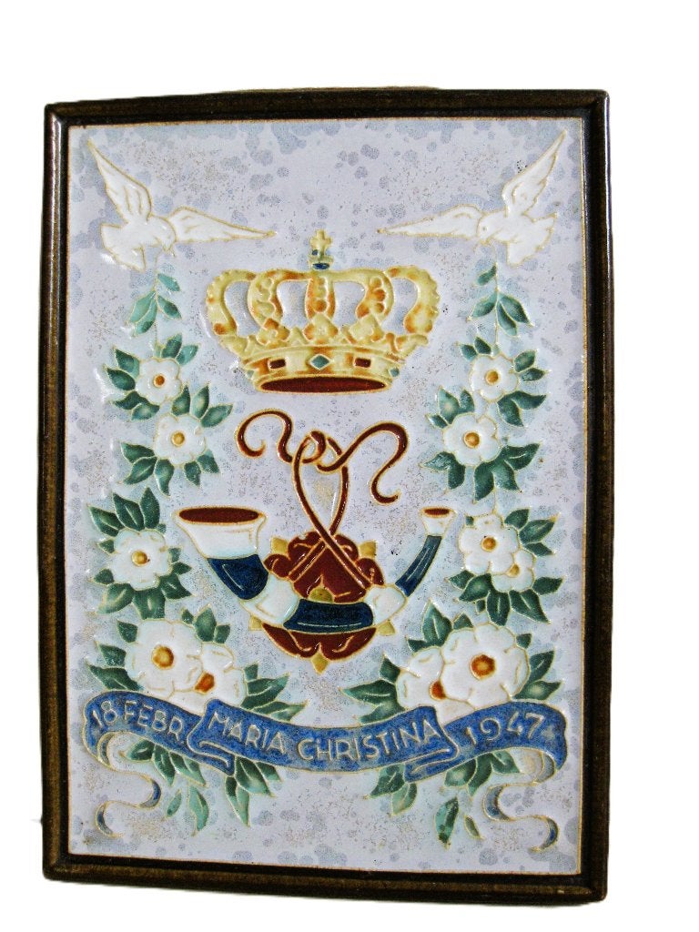 Porceleyne Fles cloisonné tegel Koninklijke huis - Christina, Ophalen of Verzenden