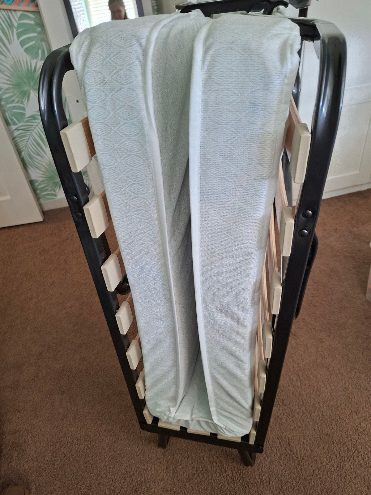 opklapbed met hoes., Ophalen, 90 cm, Eenpersoons, 190 cm of minder