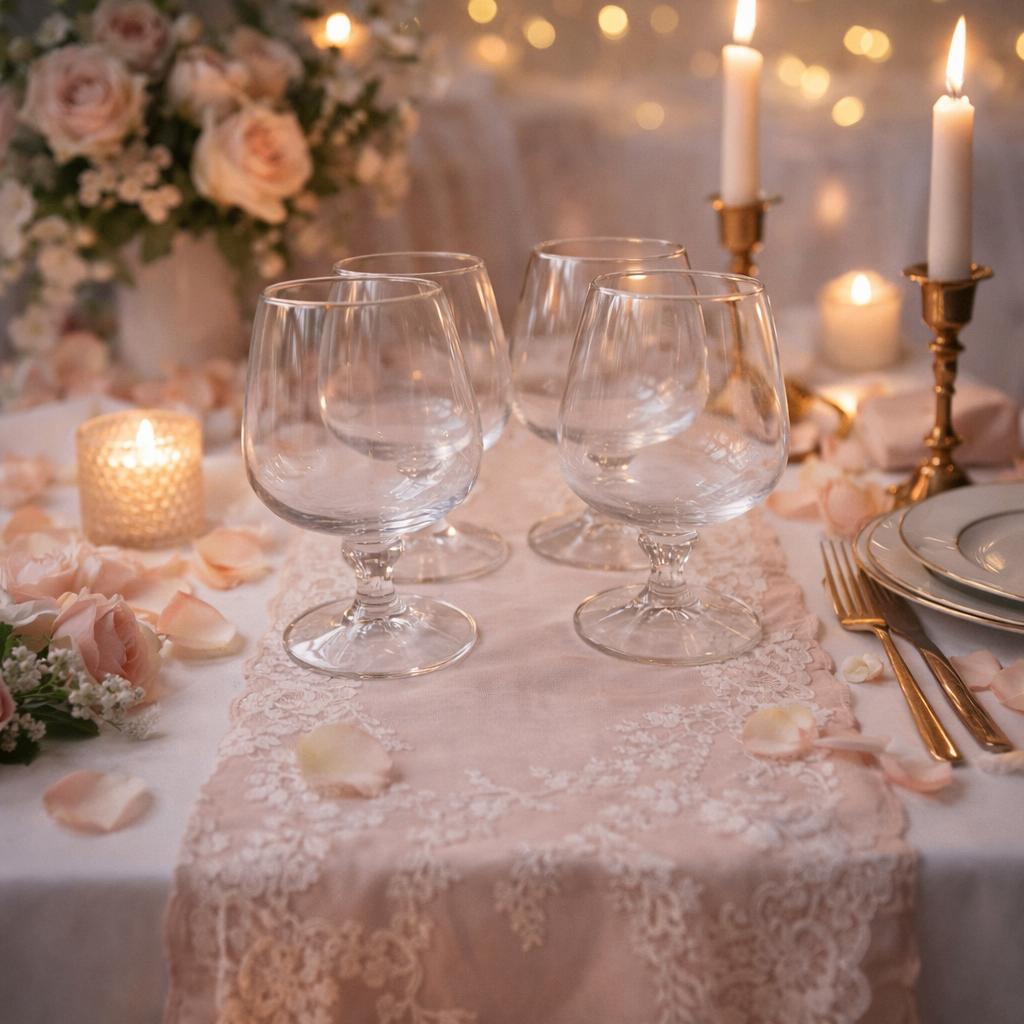 4 vintage kristal boho cognacglazen op geslepen/ballonvoet, Verzamelen, Glas en Borrelglaasjes, Ophalen of Verzenden, Zo goed als nieuw