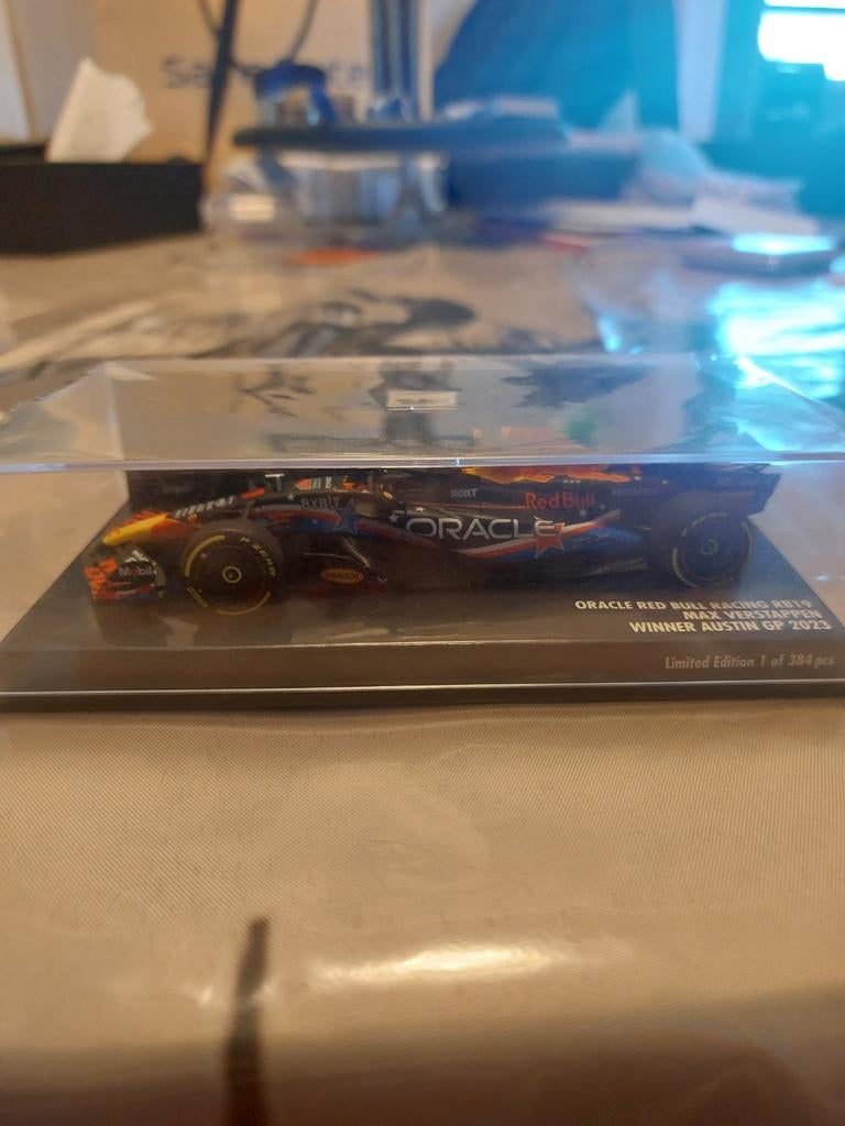 Minichamps Red Bull Racing RB19 Max Verstappen Austin GP, Hobby en Vrije tijd, Modelauto's | 1:43, Ophalen of Verzenden, Nieuw