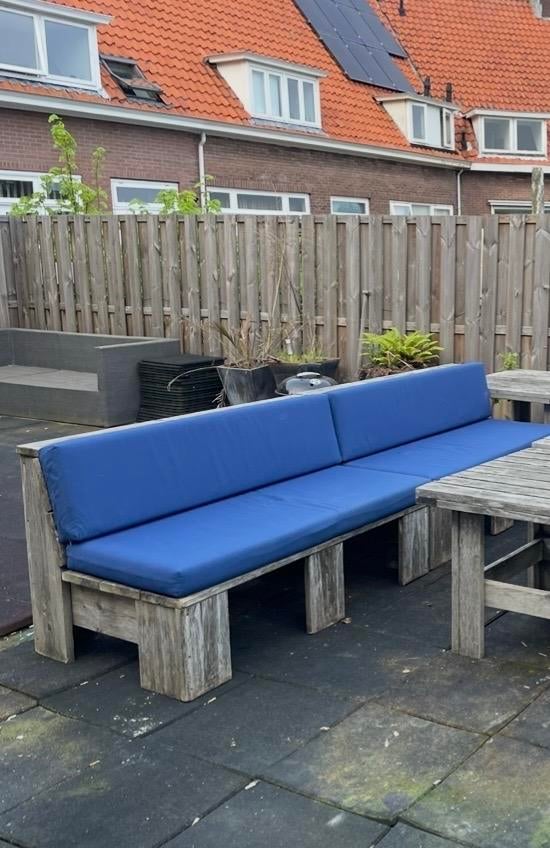 Comfortabele palletbank kussens - Blauw, Tuin en Terras, Tuinmeubel-accessoires, Ophalen, Gebruikt