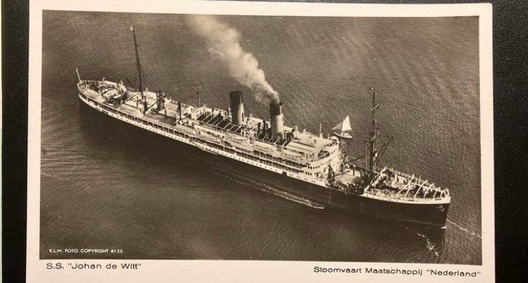 SMN  ss JOHAN DE WITT  1919 - NSM NDSM  KLM, Verzamelen, Ophalen of Verzenden, Zo goed als nieuw, Kaart, Foto of Prent