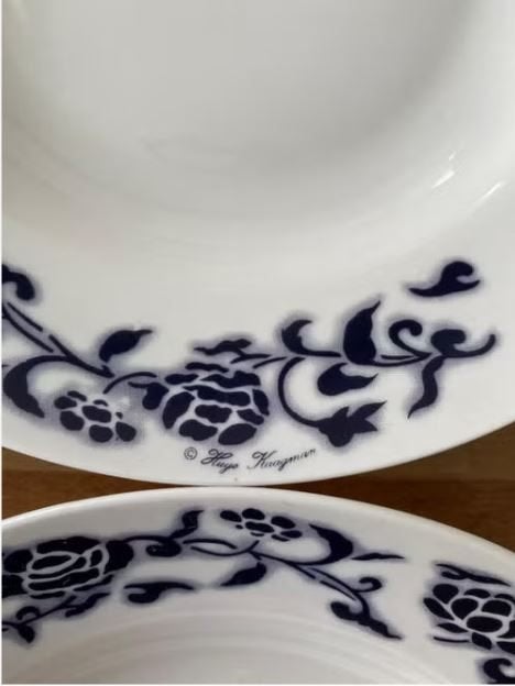 6 HEMA Porseleinen borden Hugo Kaagman, Hema, Ophalen of Verzenden, Zo goed als nieuw, Delftsblauw