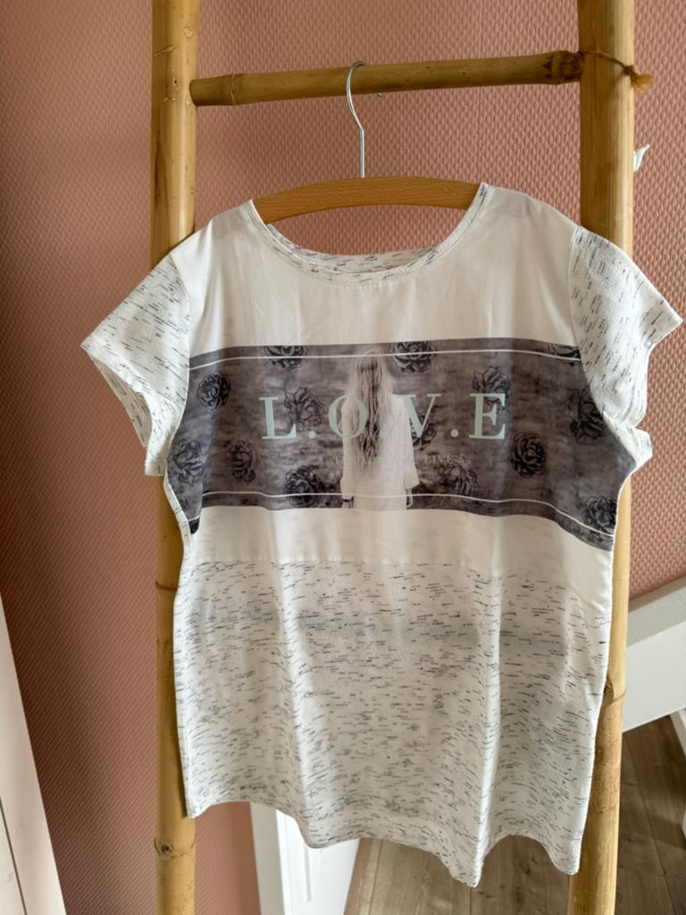 Wit gemêleerd meisjes t-shirt maat 158/164, Kinderen en Baby's, Kinderkleding | Maat 158, C&A, Meisje, Ophalen of Verzenden, Zo goed als nieuw