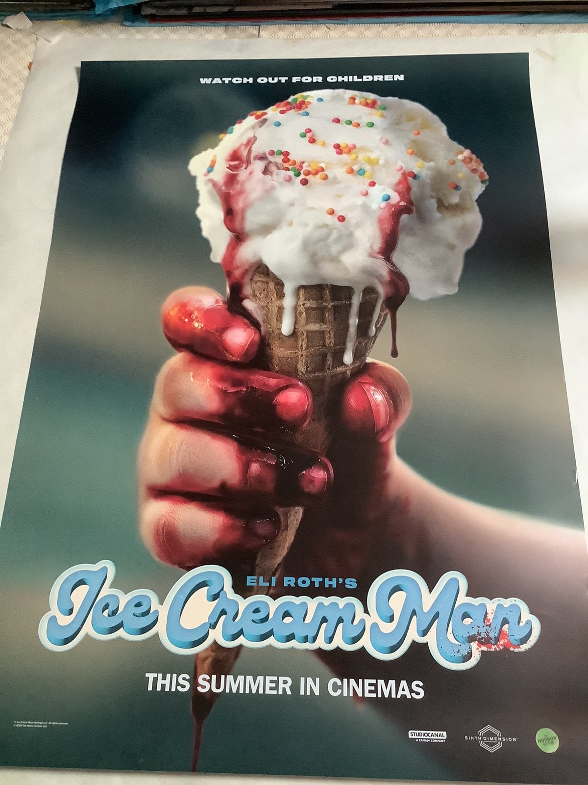 ICE  CREAM MAN   FILMPOSTER   70-100 cm, Ophalen of Verzenden, Zo goed als nieuw, Deurposter of groter, Film en Tv