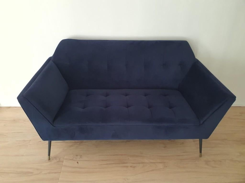 Tweezitsbank dutchbone kate (velvet), Ophalen, Tweepersoons, 75 tot 100 cm, Zo goed als nieuw