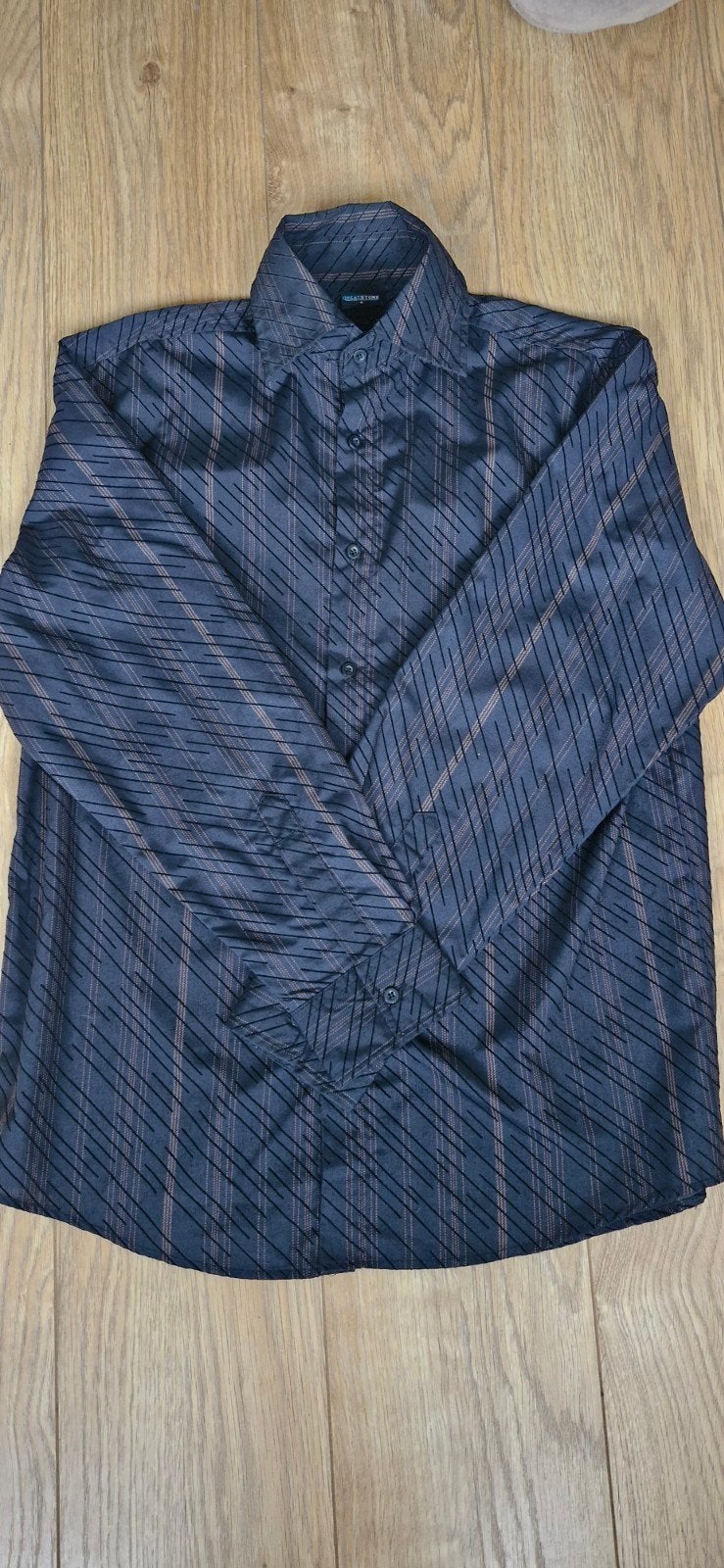Zwart overhemd met streepjes - Maat S, Kleding | Heren, Halswijdte 38 (S) of kleiner, Zwart, Ophalen of Verzenden, BLACKSTONE
