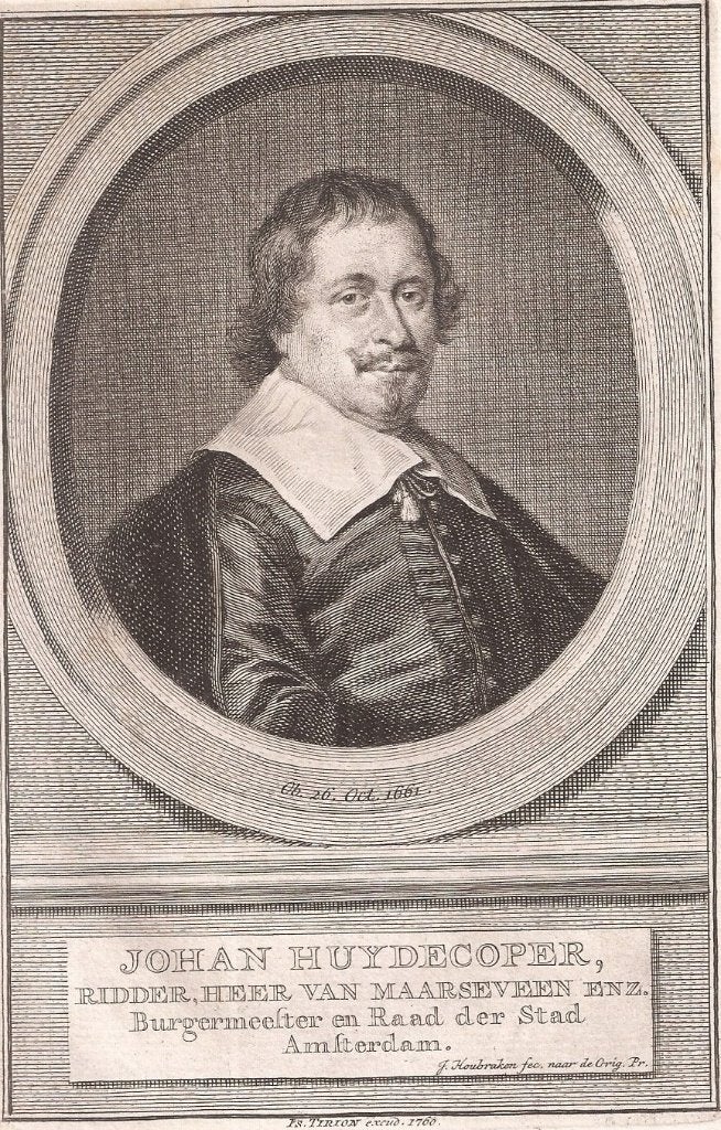 Portret Johan Huydecoper, Ridder, Heer van Maarseveen enz, Origineel, Portret, Ophalen of Verzenden, Gravure