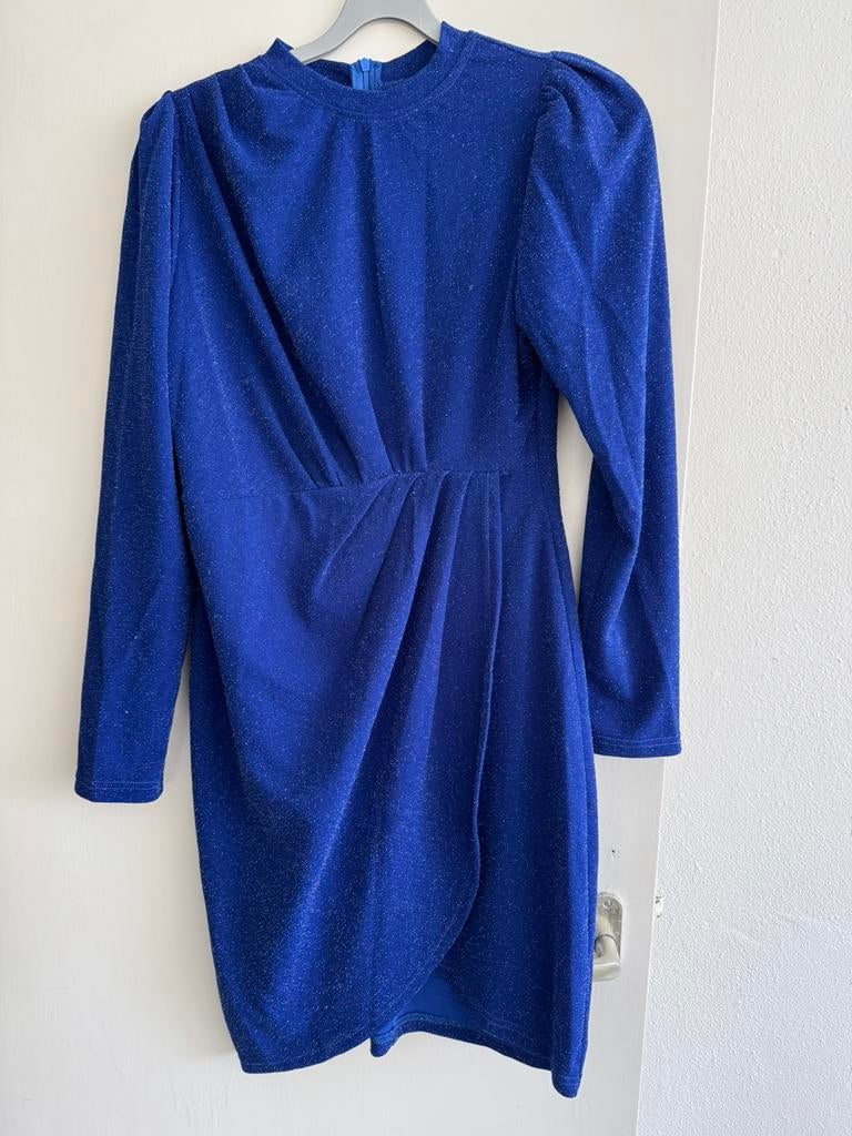 avondjurk, Kleding | Dames, Jurken, Ophalen of Verzenden, Zo goed als nieuw, Blauw, Onder de knie