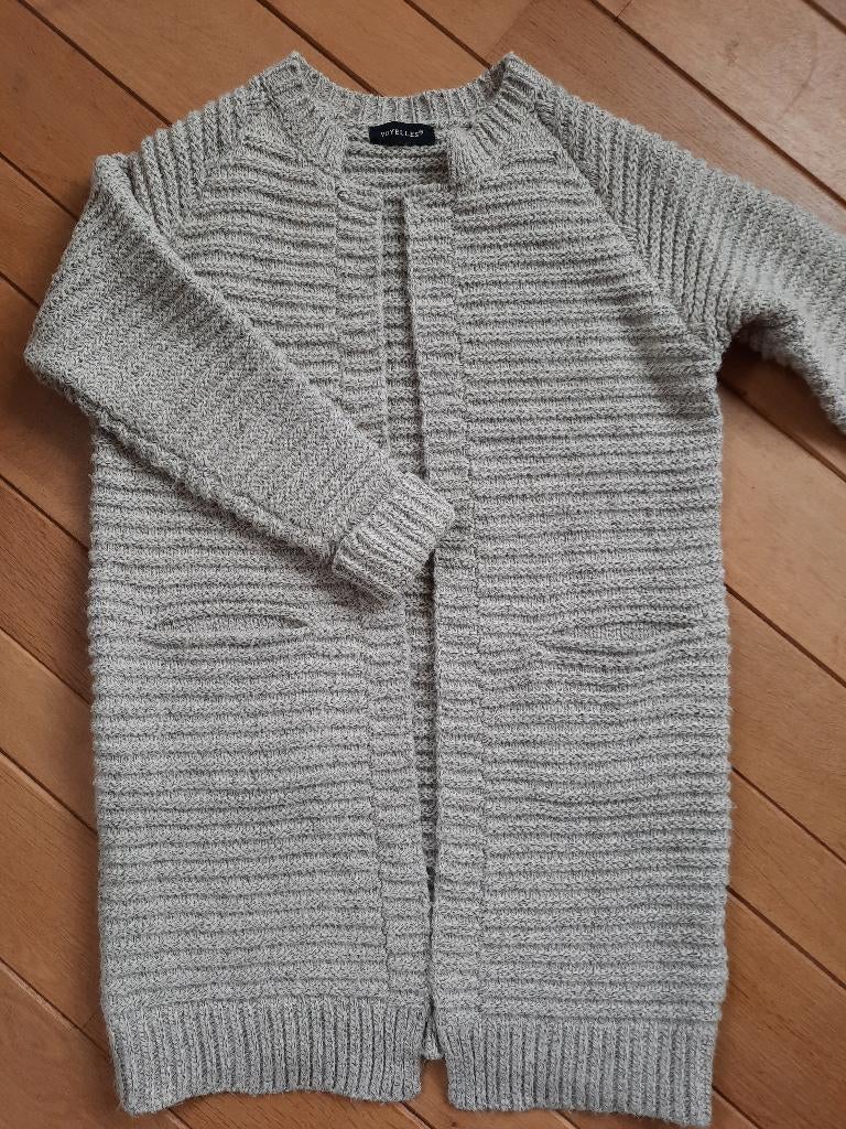 VOYELLES lang vest beige grijs mêlee maat M, Maat 38/40 (M), Beige, Ophalen of Verzenden, Zo goed als nieuw