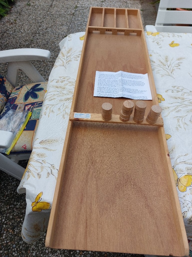 sjoelbak voor kinderen met 18 stenen,118 cm.x 29 cm., lees, Ophalen, Gebruikt, Jongen of Meisje