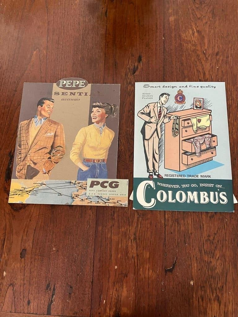 Vintage Kartonnen Bordjes - Pepe Senti & Columbus, Ophalen, 1940 tot 1960, Nederland, Knipsel(s)