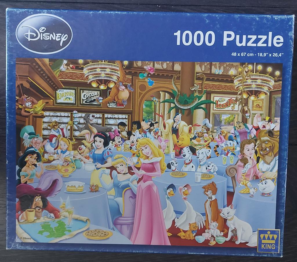 disney puzzel : dineren 1000 pcs, Ophalen of Verzenden, 500 t/m 1500 stukjes, Gebruikt, Legpuzzel