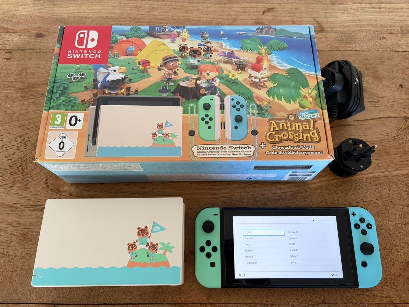 Animal Crossing Limited Edition Nintendo Switch Console, Ophalen of Verzenden, Zo goed als nieuw, Met 1 controller, Switch 2019 Upgrade