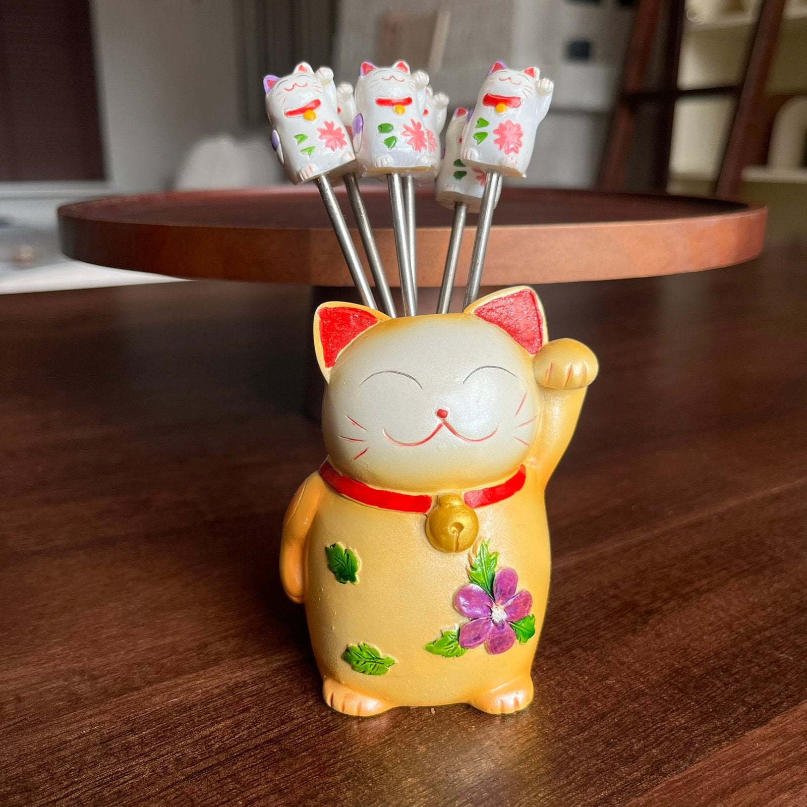Japanse Maneki Neko/ Lucky Cat cocktail prikker set, Ophalen of Verzenden