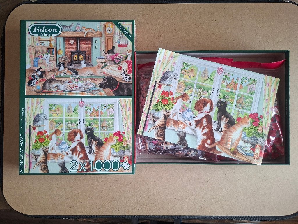 Falcon - Animals at Home, Ophalen of Verzenden, 500 t/m 1500 stukjes, Zo goed als nieuw, Legpuzzel
