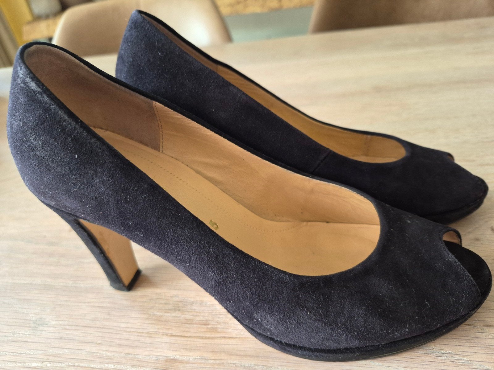 Gabor zwarte suède peep-toe pumps, Pumps, Zwart, Gabor, Ophalen of Verzenden