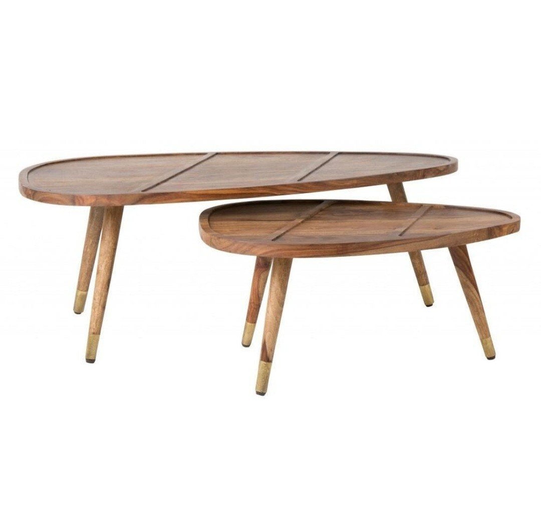 Organische, Japandi salontafelset van Dutchbone., Ophalen, Japandi, 50 tot 100 cm, 50 tot 100 cm