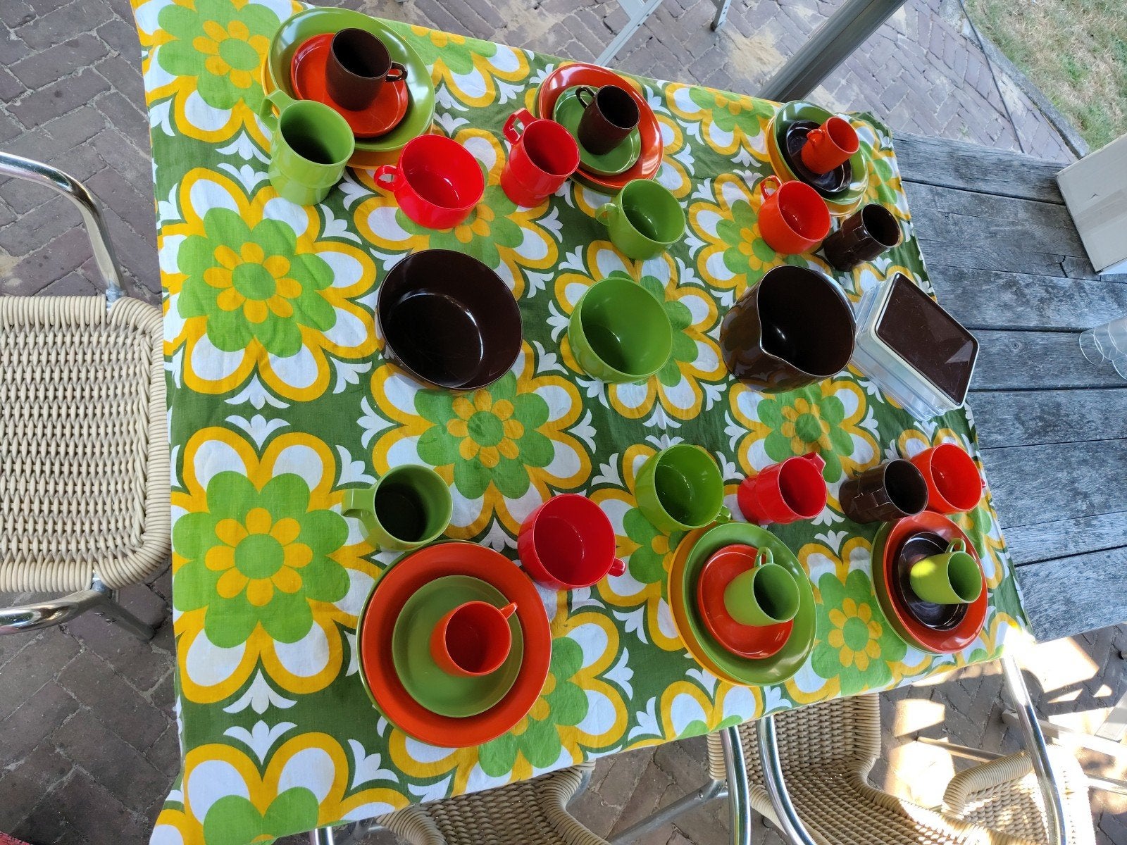 Mepal retro camping servies 40-delig voor 6 personen, Kunststof, Gebruikt, Mepal, Vintage