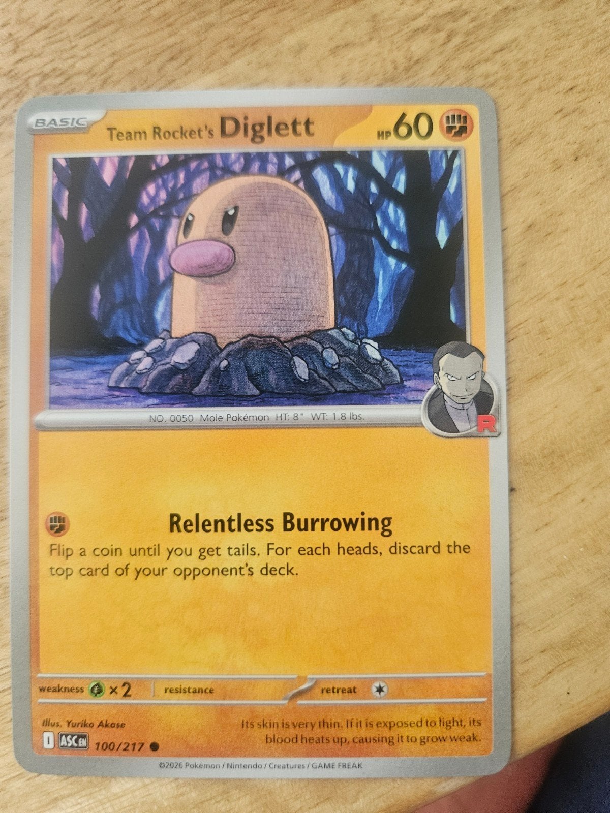 Team Rocket's Diglett Pokémon Kaart - Zo goed als nieuw, Ophalen of Verzenden, Zo goed als nieuw, Losse kaart