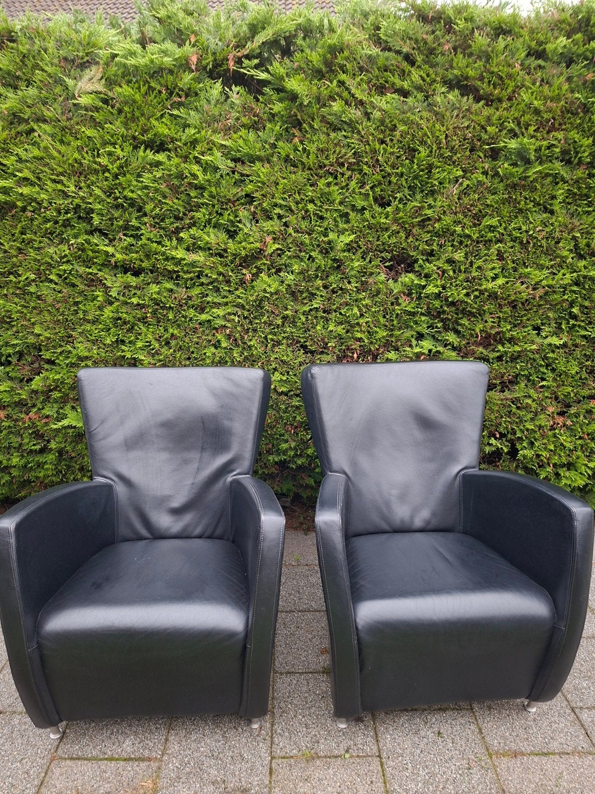 Fauteuils 2 merk Jess, € 75,-ZIE MIJN OVERIGE ADVERTENTIES, Huis en Inrichting, Ophalen, Minder dan 75 cm, Design, Abstract, Leer