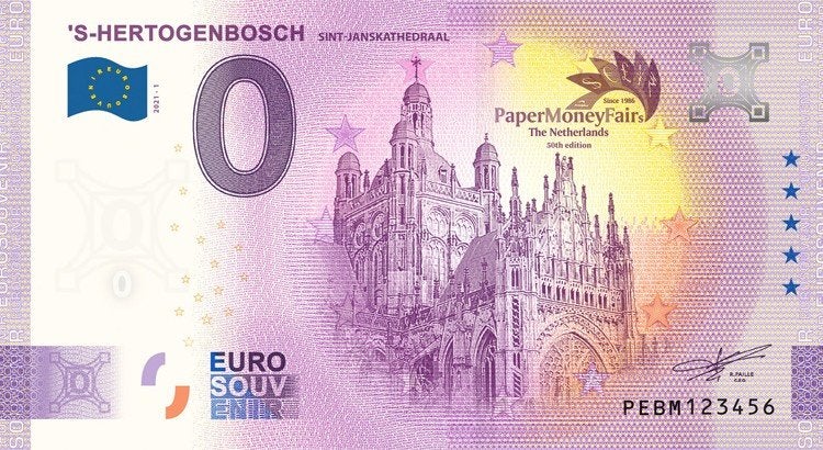 0 Euro biljet 'S-hertogenbosch Sint Janskathedraal 2021, Ophalen of Verzenden, Overige landen, 5 euro