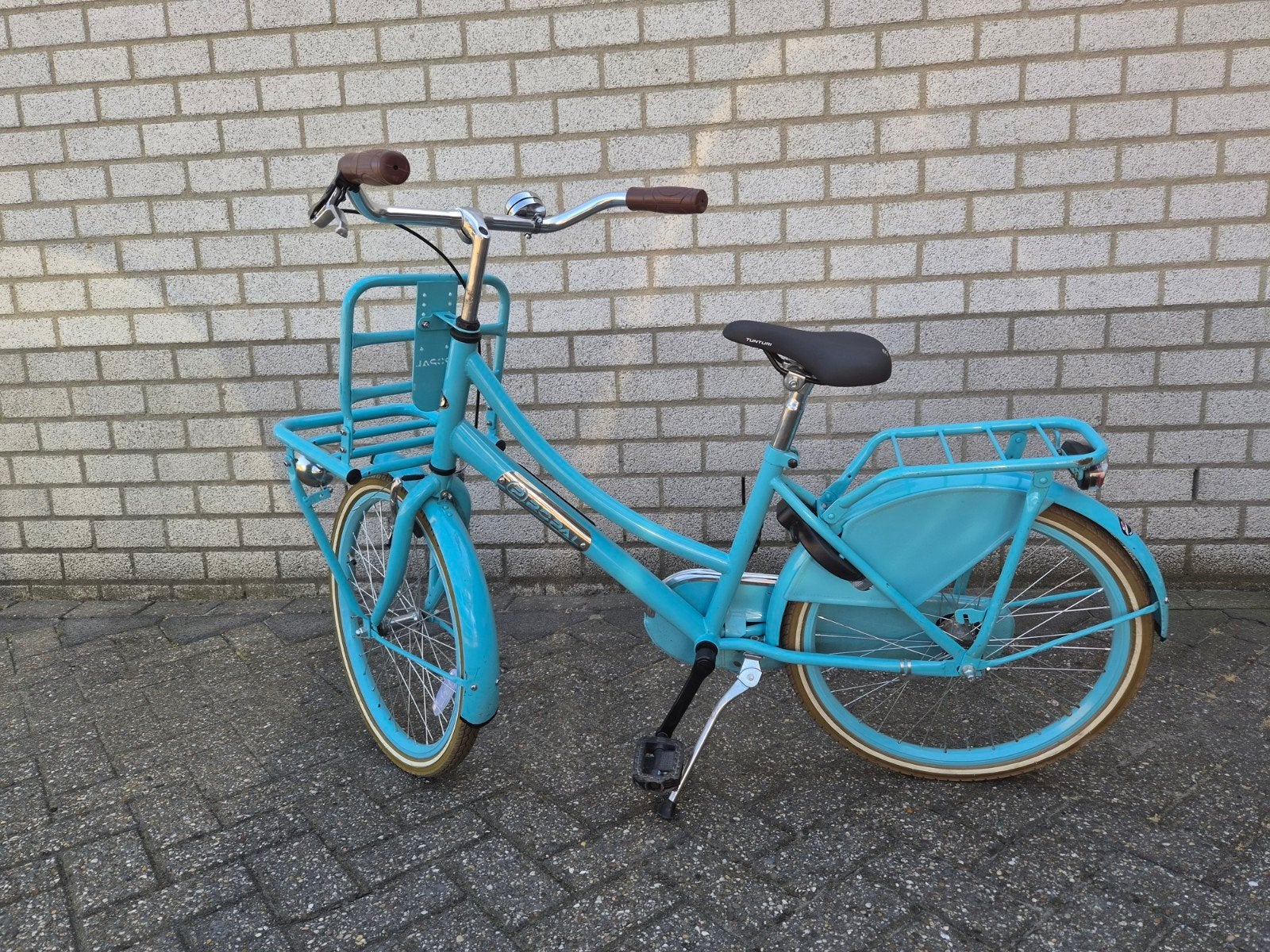 popal fiets 22 inch - Aqua Blauw, Fietsen en Brommers, Fietsen | Dames | Damesfietsen, Terugtraprem, Gebruikt, 50 tot 53 cm, Ophalen