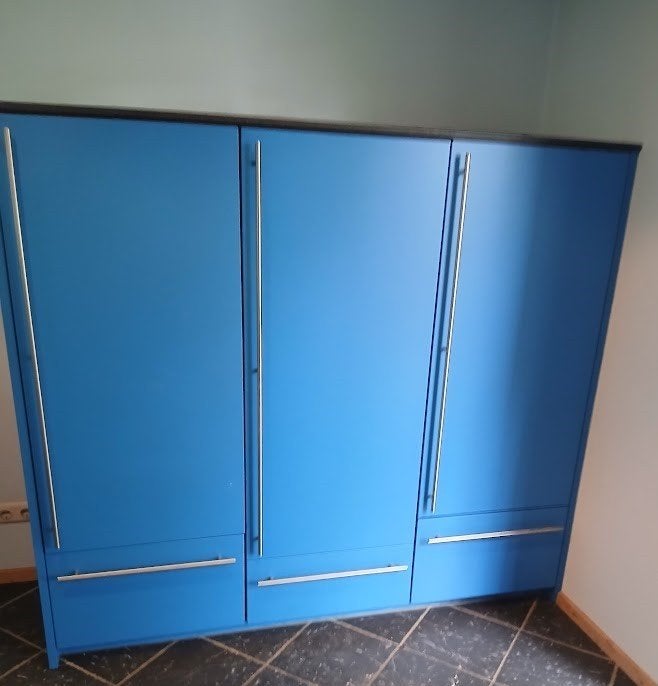 Bruynzeel keuken, Ophalen, Blauw, Hoekkeuken, Graniet of Steen