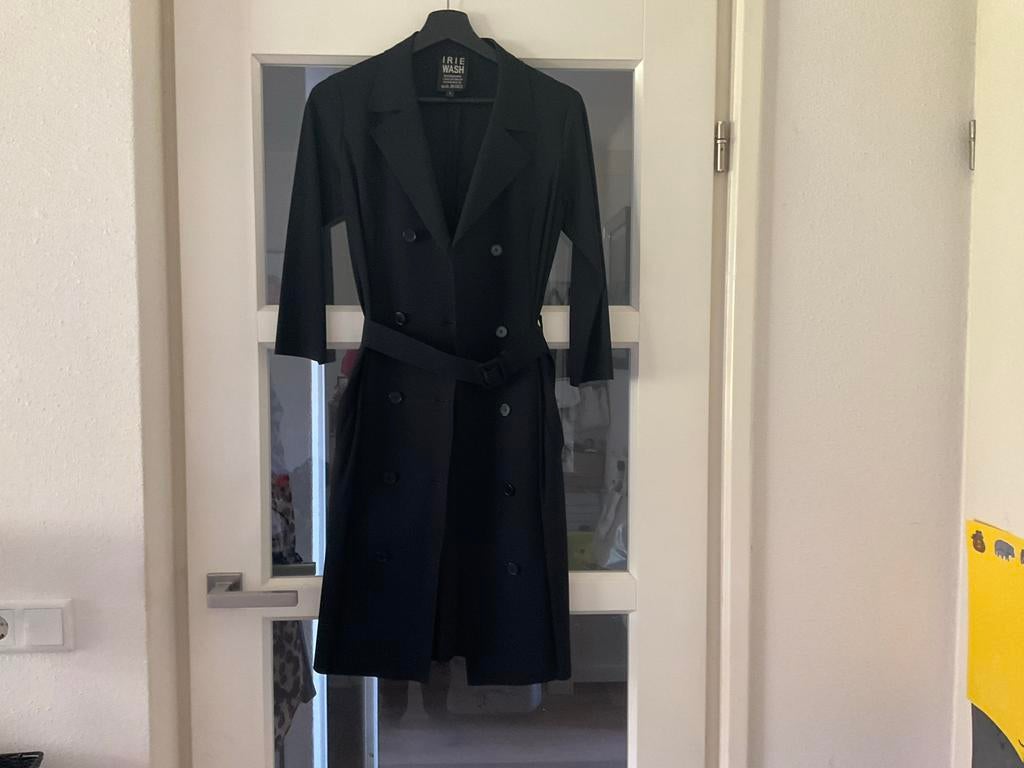 Irie Wash Zwarte Trenchcoat / jurk ,Maat S, Ophalen of Verzenden, Zo goed als nieuw, Maat 36 (S), Zwart