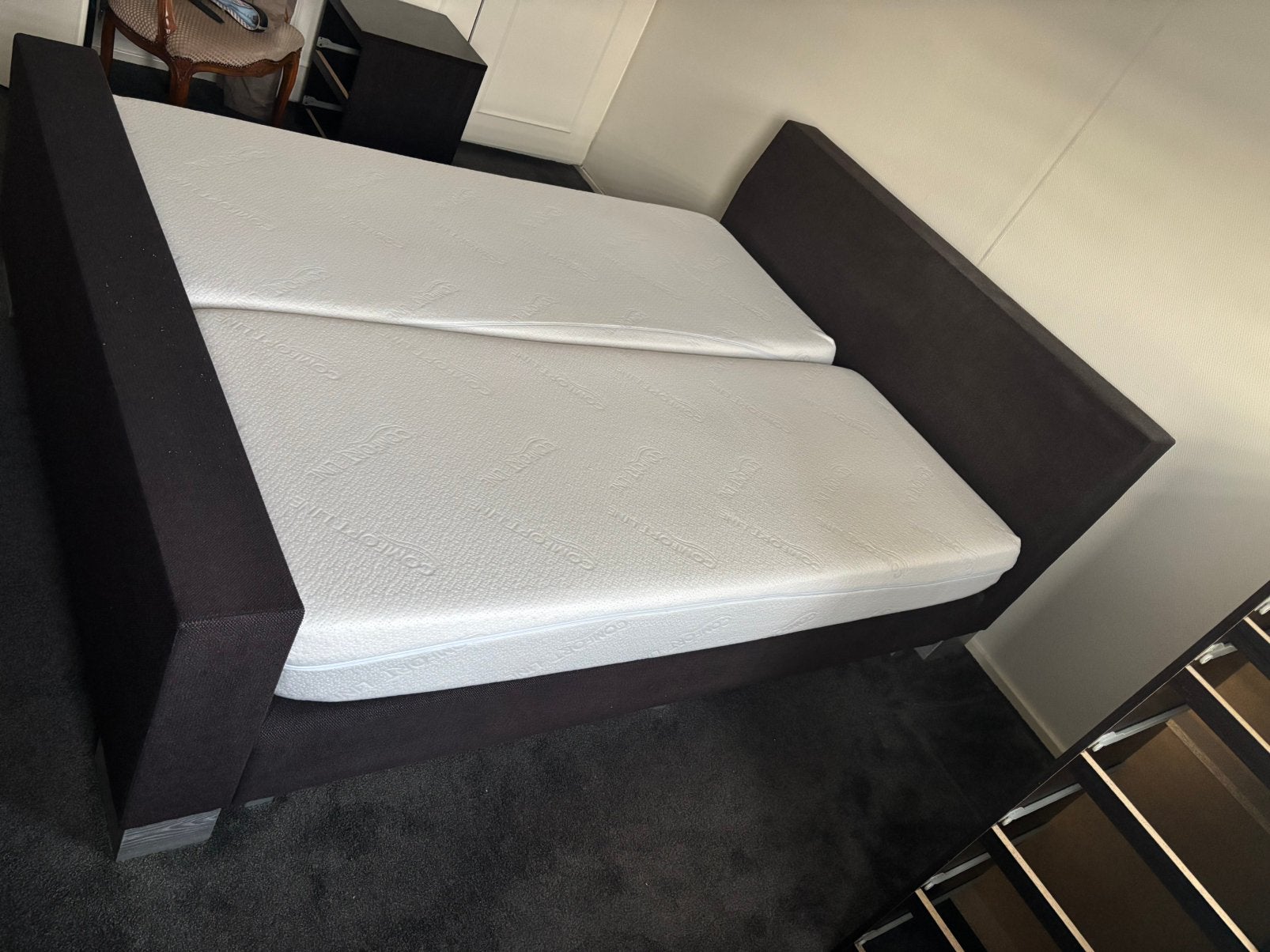 Twee persoons bed boxspring, Ophalen, Zo goed als nieuw, Tweepersoons, 180 cm