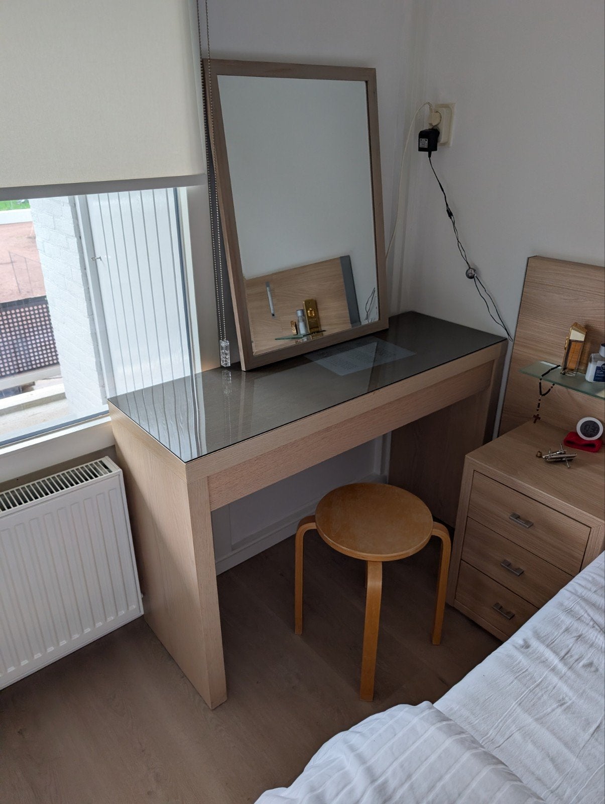 Kaptafel met spiegel en lade - Zo goed als nieuw, Ophalen, 100 tot 150 cm, 100 tot 150 cm, Zo goed als nieuw
