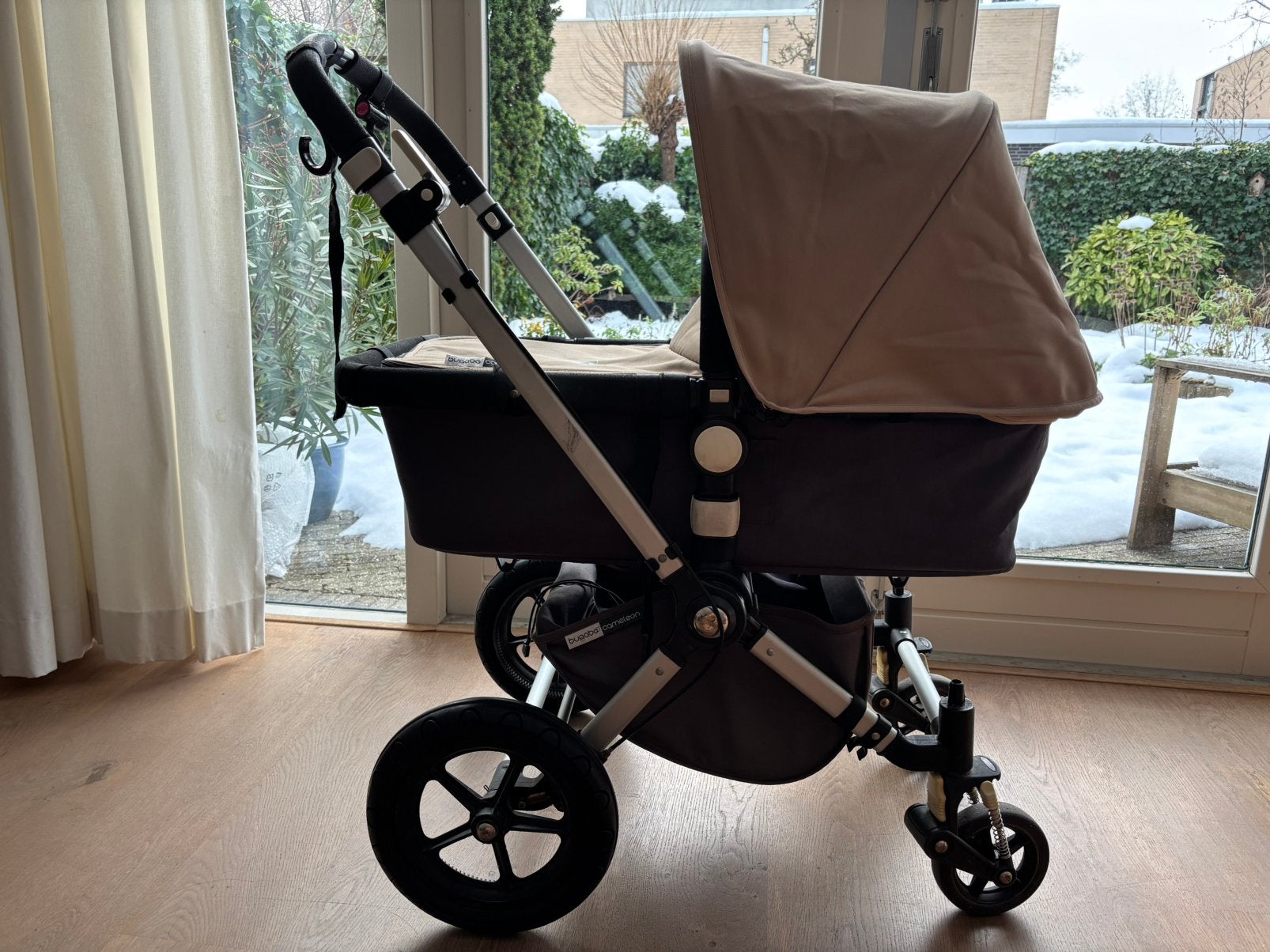 Bugaboo Cameleon met wieg, winter voetenzak en regenkap, Ophalen, Gebruikt, Duowagen, Bugaboo